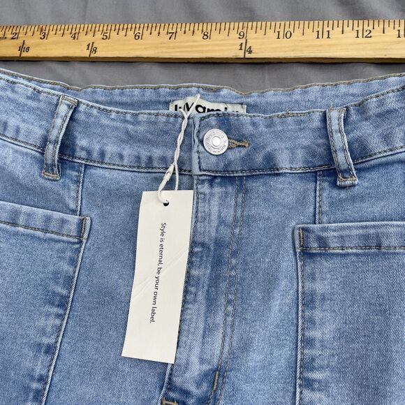 Denim‎ pencil Jean Skirt for Women Denim Casual Stretch Patch Pockets L - Picture 7 of 10